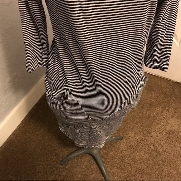 Betabrand Navy Blue White Striped Jersey Knit Dress Size S - Picture 4 of 5